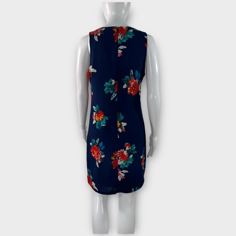 Love…ady Blue Red Floral Print Sleeveless A Line Mini Dress Women’s Size Medium - Picture 5 of 12